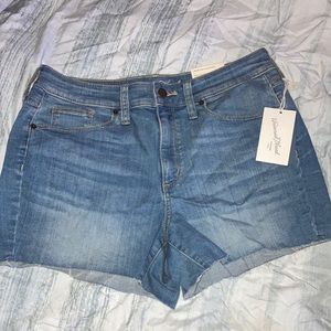 high rise midi shorts
